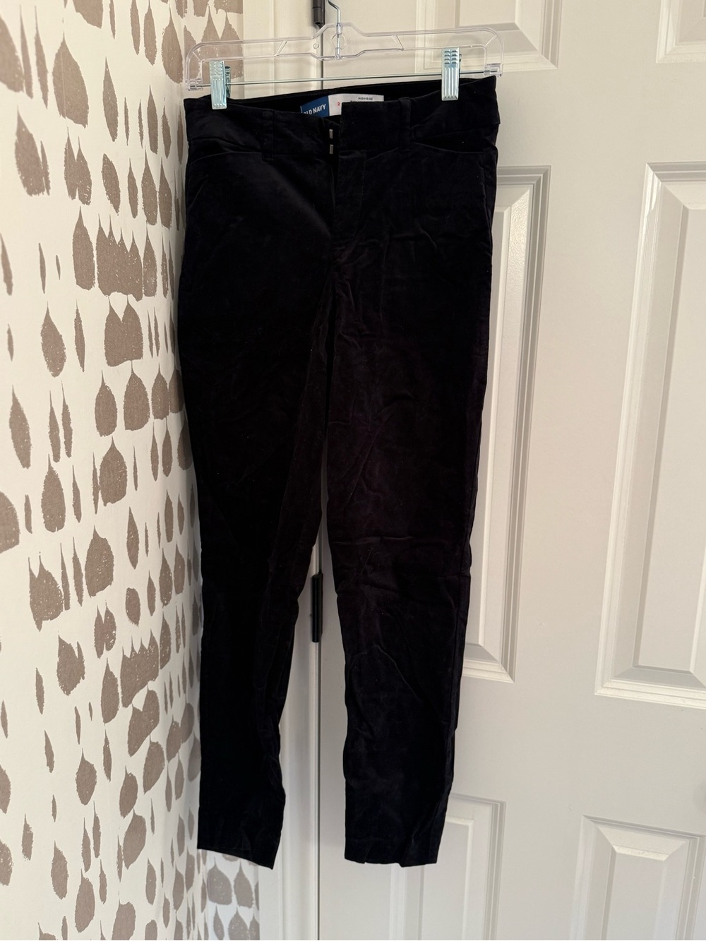 Old Navy Black Pixie Skinny Velvet High-Rise Pants